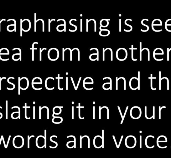 The image provides this quote: True paraphrasing is seeing the idea from another's perspective and then translating it with your voice.